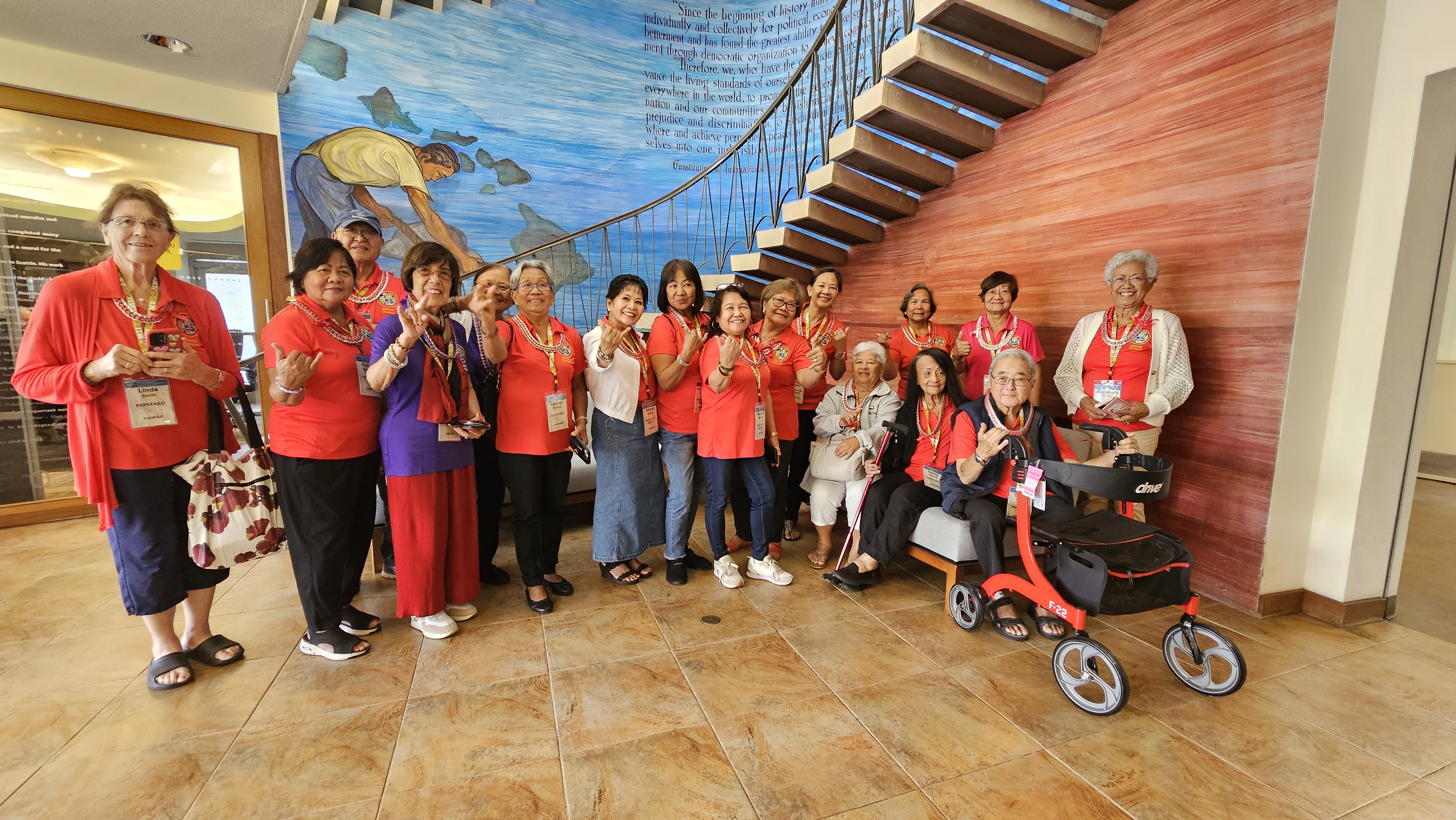 Pensioners take a tour of the Hall