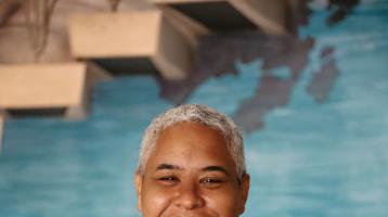 Joy Enomoto, new Archivist-Librarian for ILWU Local 142, inside the union’s labor history library and archives.