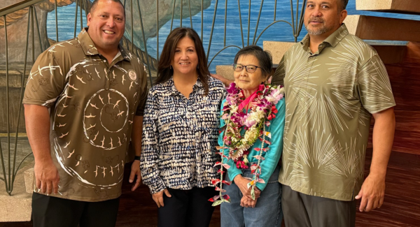 Rae Shiraki, longtime Librarian Archivist for ILWU Local 142, in the union library and archives in Hawaiʻi.