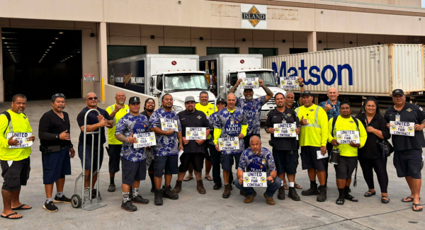 Island Distributing workers on Maui celebrate a new ILWU contract securing paid-out sick leave and wage increases.